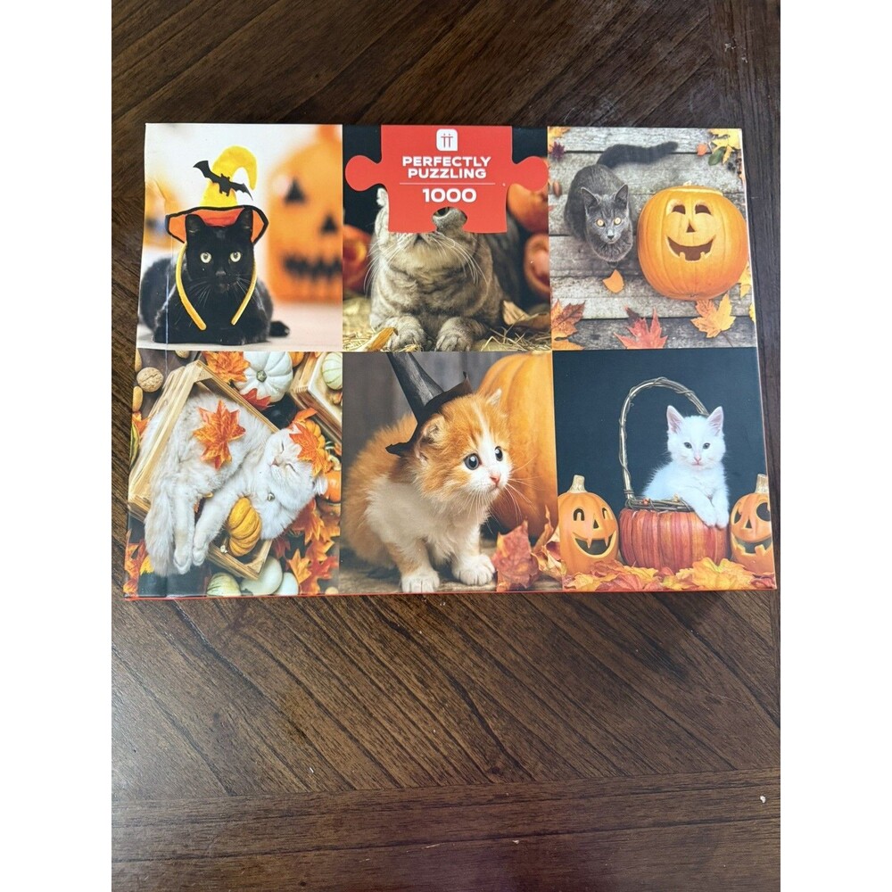Talking Tables big Halloween cats 1000 Piece Jigsaw Puzzle w/ Poster